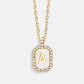 Gold & Mother of Pearl Initial Necklace - Mother Of Pearl