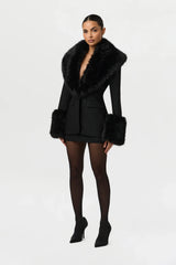 Faux Fur Suited Blazer