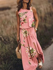 Women's Sleeveless Flowing Maxi Dress | Elegant Lightweight Summer Dress