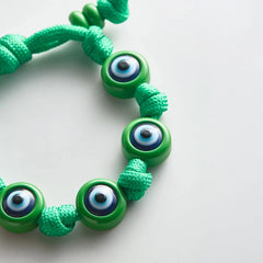 Knotty Good Eye Cord Bracelet - Bright Green