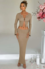 Elia Maxi Skirt - Beige
