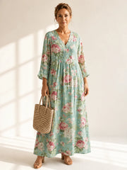 Women's Printed Chiffon Dress | Breezy Summer Midi Dress