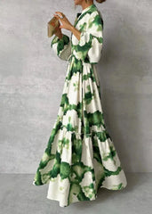 Women's Tie-Dye Floral Maxi Dress | Flowy Summer Wedding-Guest Gown