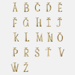 Gold Initial Enamel Bag Charm - Z