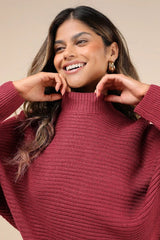 Toasty Time Dark Mauve Long Sleeve Two-Piece Sweater Dress