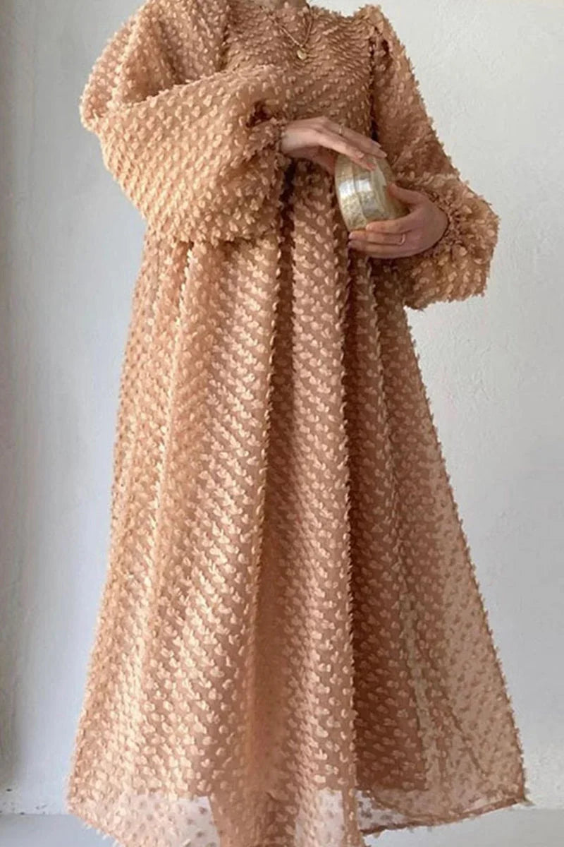 Elegant Solid Patchwork O Neck A Line Dresses(5 Colors)