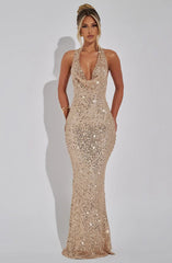 Lorena Maxi Dress - Gold Lined