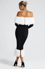 Vittoria Midi Dress - Black/White