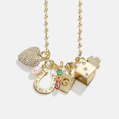 Heart Cluster Charm - Heart Puffy Pave