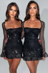Brea Mini Dress - Black Sparkle