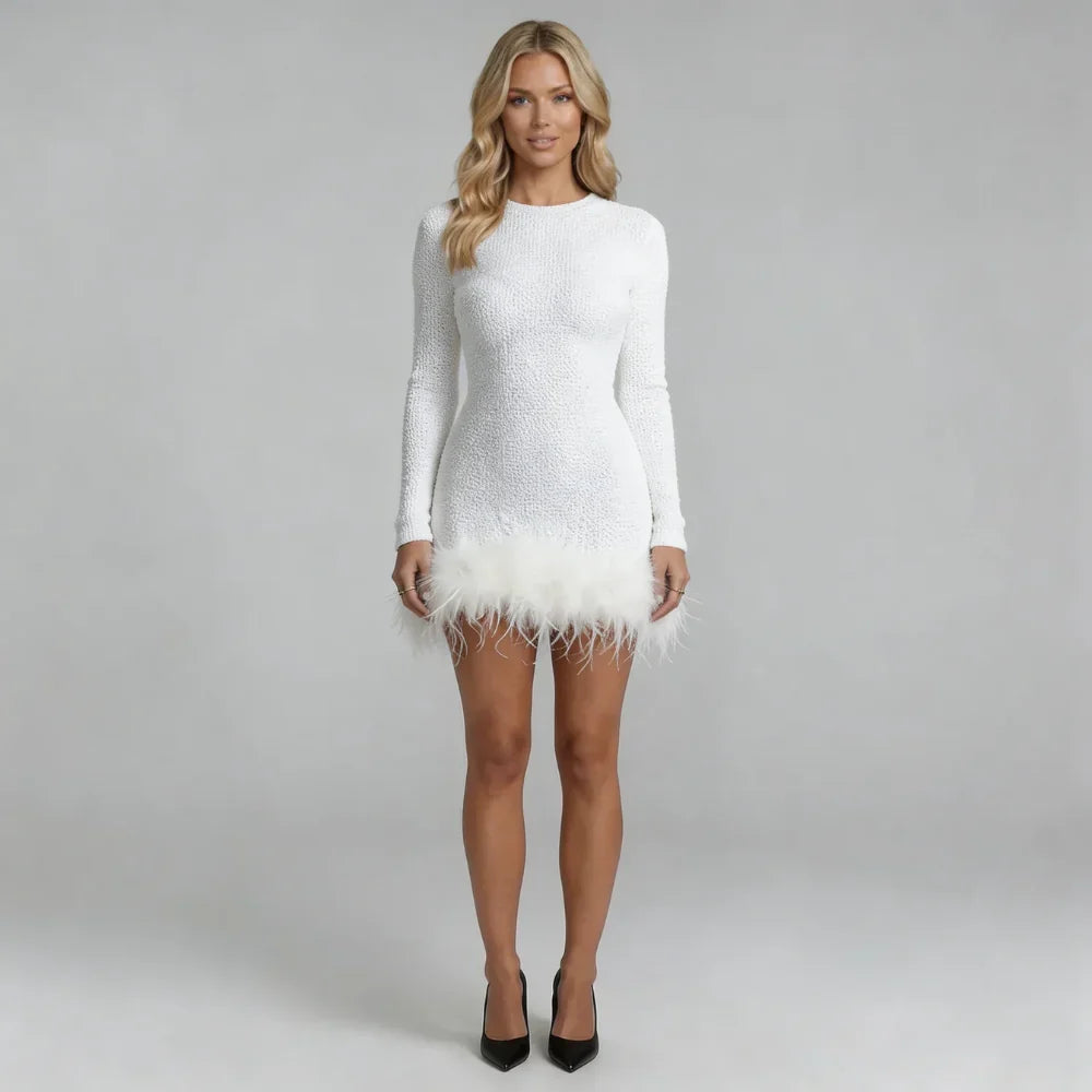 Annalise Feather Mini Dress