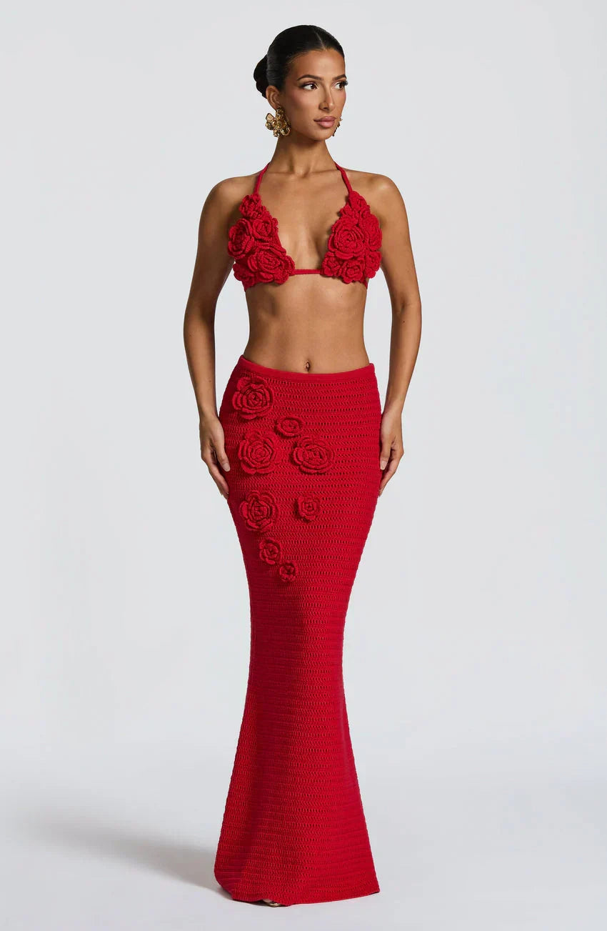Nerida Maxi Skirt - Red