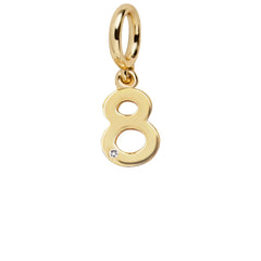 Gold Number Cluster Charm - 8