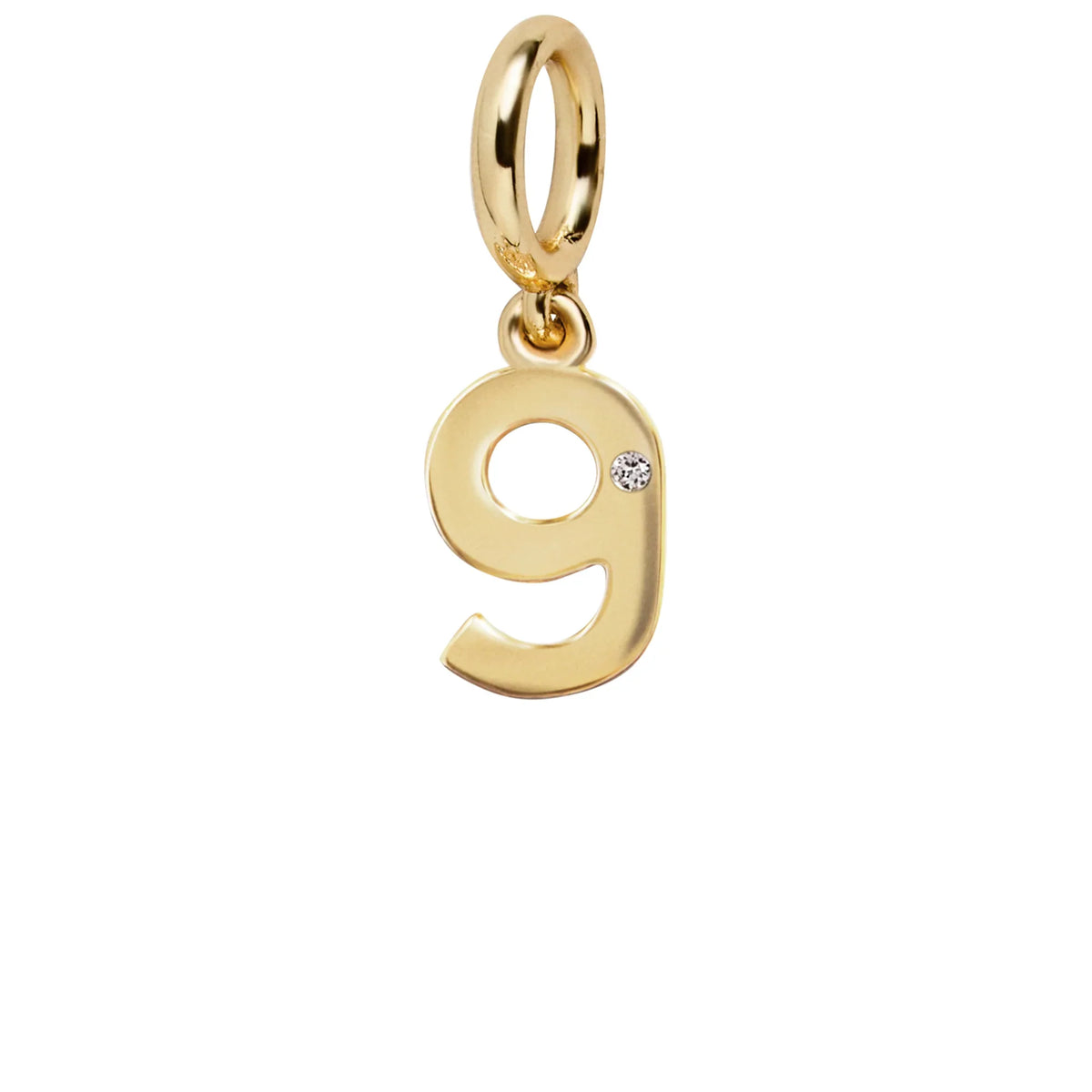 Gold Number Cluster Charm - 9