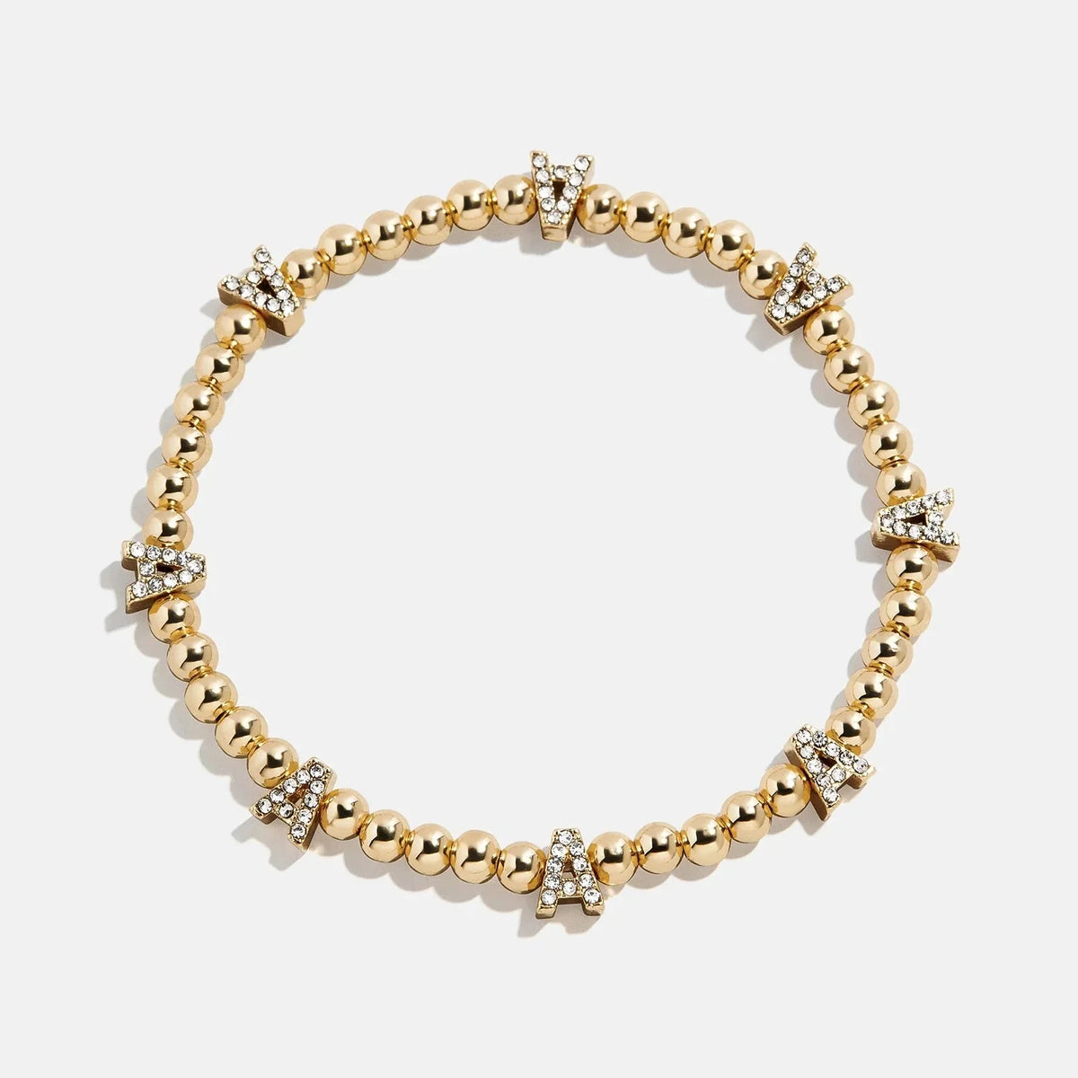 Gold/Pavé Repeating Initial Pisa Bracelet - A