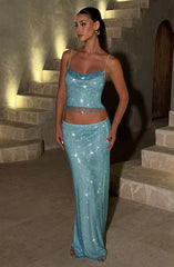 Hali Maxi Skirt - Aqua