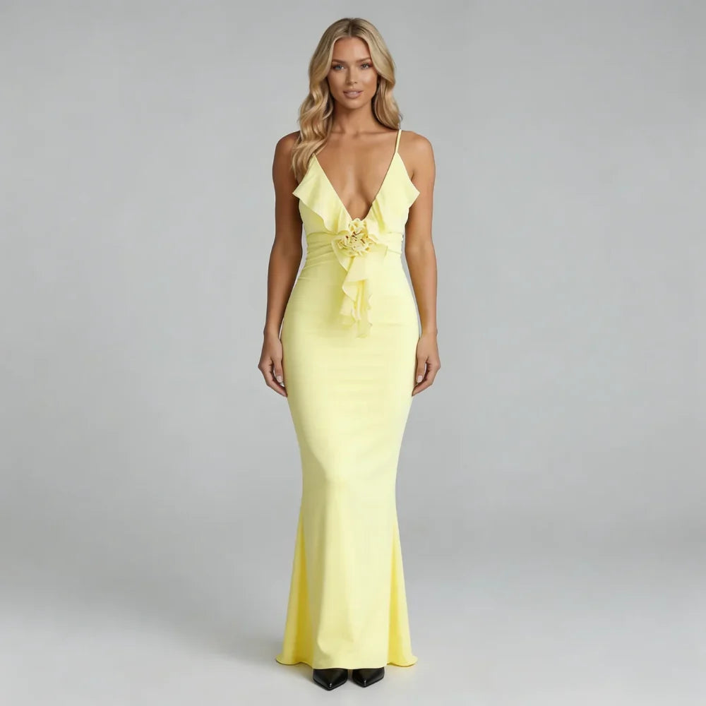 Cecelia Rosette Maxi Dress