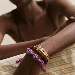 Knotty Good Eye Cord Bracelet  - Lilac