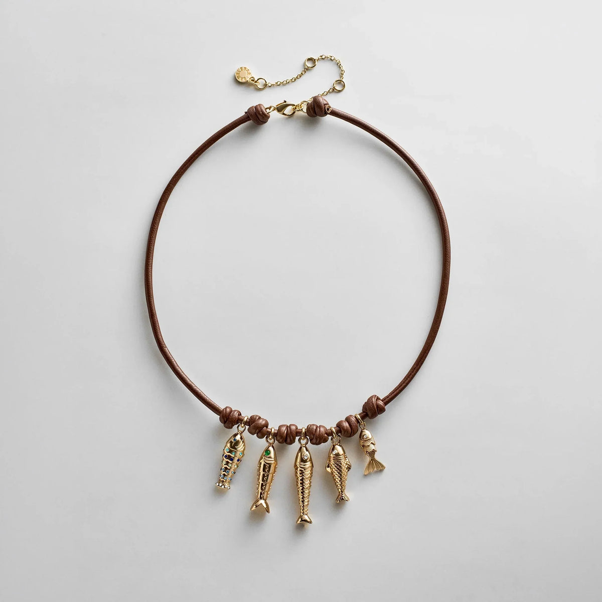 High Tide Fish Collar Necklace - Brown