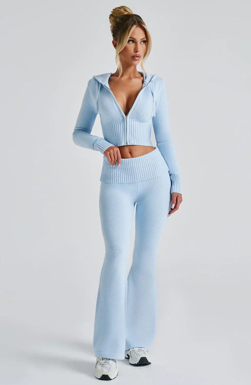 Portia Knit Pants - Baby Blue