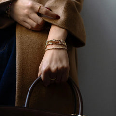 Gold/Pavé Repeating Initial Pisa Bracelet - V
