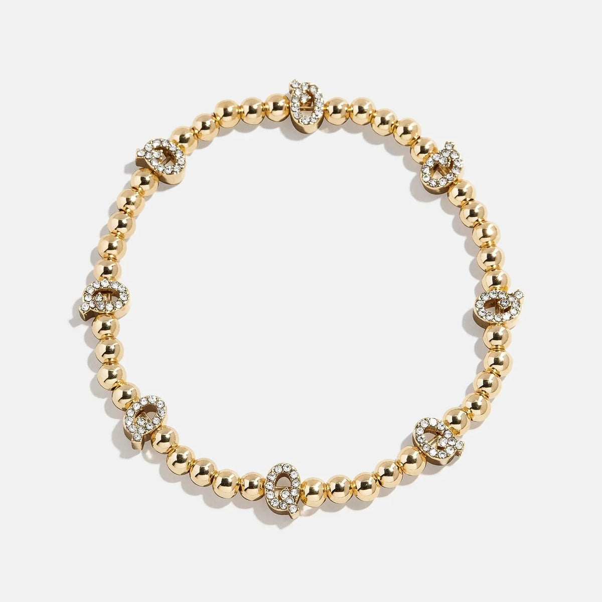 Gold/Pavé Repeating Initial Pisa Bracelet - Q