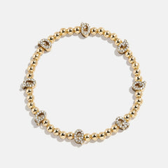 Gold/Pavé Repeating Initial Pisa Bracelet - Q