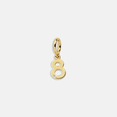 Gold Number Cluster Charm - 8