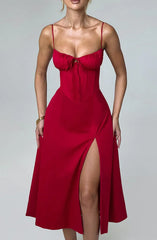 Deanna Midi Dress - Red