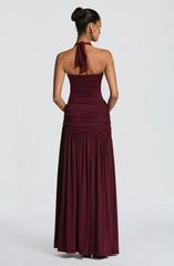 Saira Maxi Skirt - Cherry Lacquer