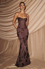 Nefertiti Maxi Dress - Plum Brown
