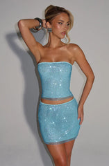 Nila Mini Skirt - Aqua