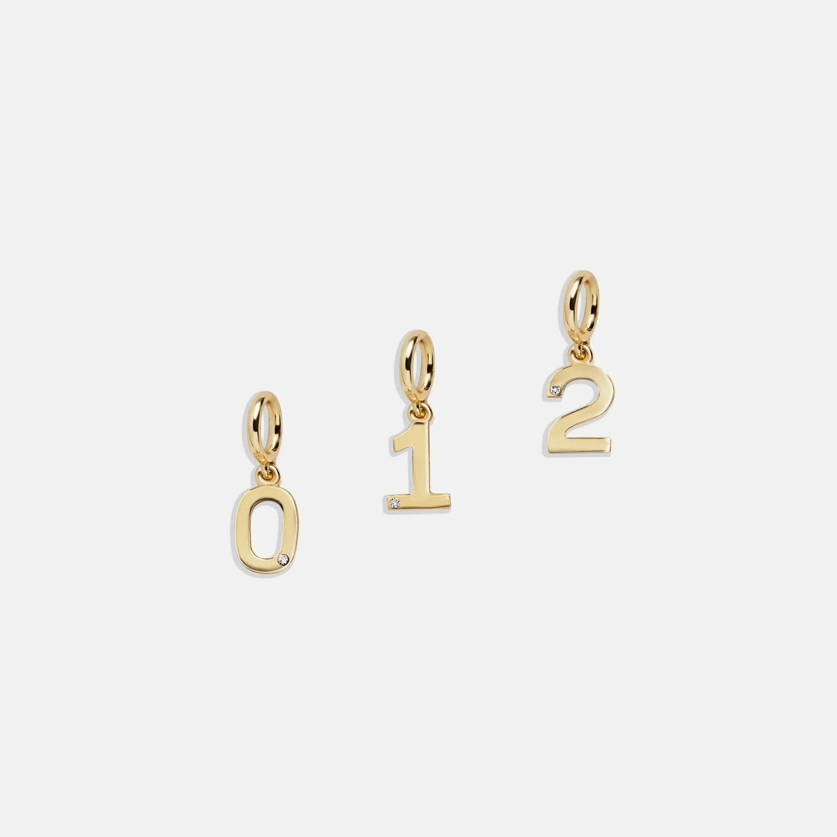 Gold Number Cluster Charm - 0